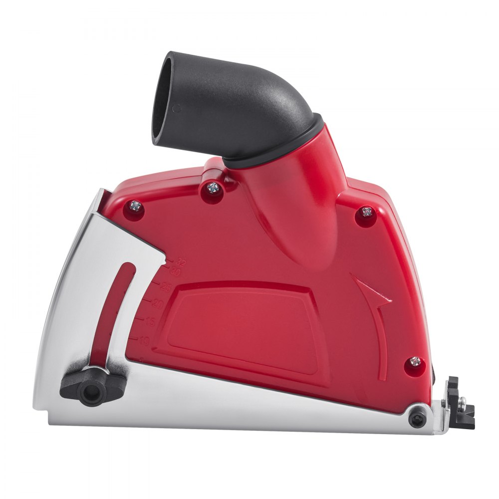 VEVOR Haakse Slijpmachine Afzuigkap, Geschikt voor 100-125 mm, Stofkap met 6 Klemschijven, Verstelbare Snijdiepte, Aansluiting voor Stofzuiger, Voor Hout, Beton, Muur, Steen, Rood