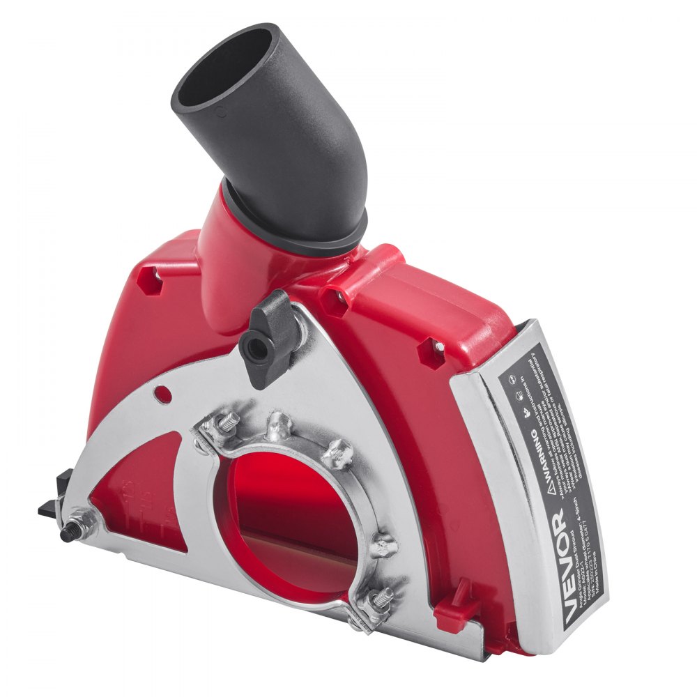 VEVOR Haakse Slijpmachine Afzuigkap, Geschikt voor 100-125 mm, Stofkap met 6 Klemschijven, Verstelbare Snijdiepte, Aansluiting voor Stofzuiger, Voor Hout, Beton, Muur, Steen, Rood