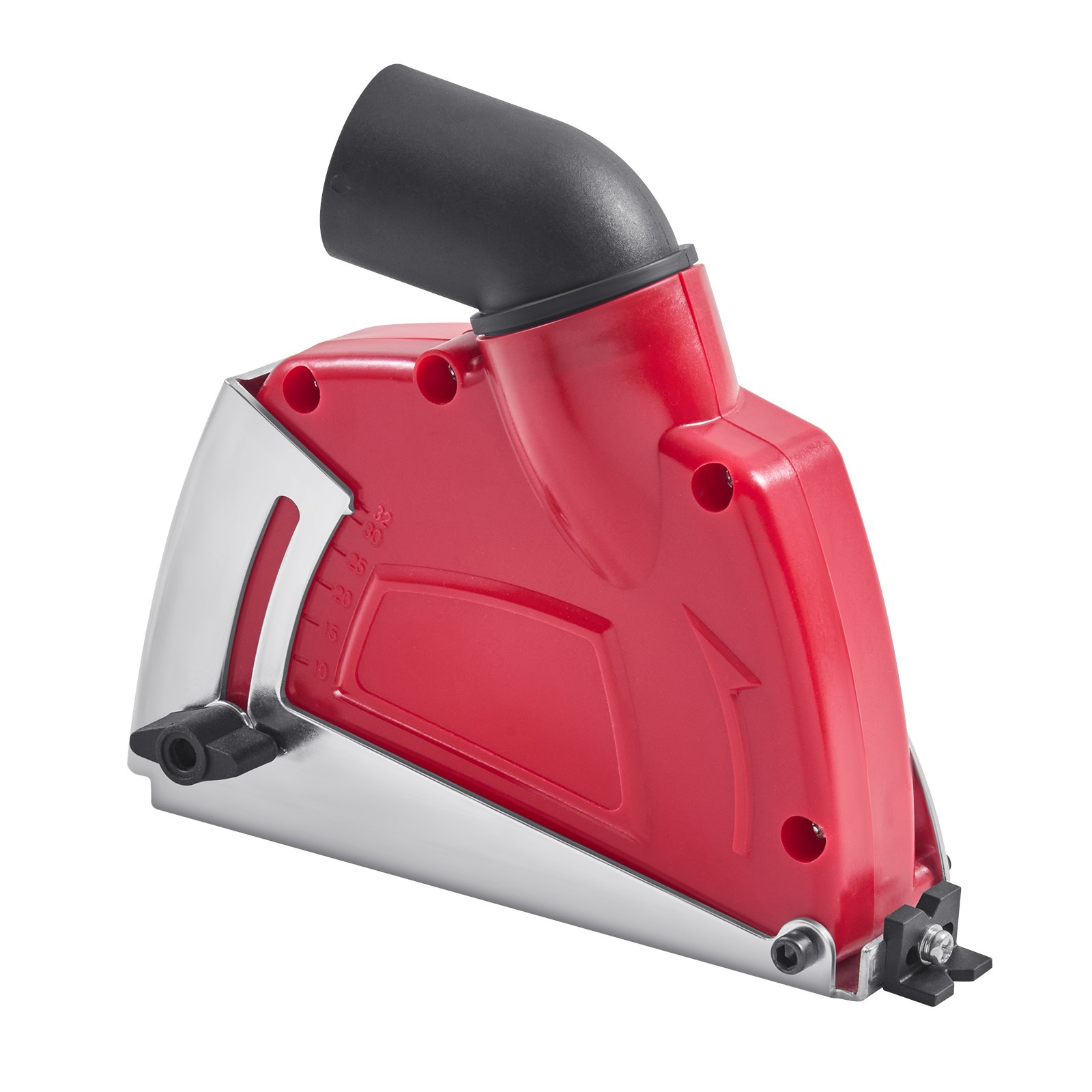 VEVOR Haakse Slijpmachine Afzuigkap, Geschikt voor 100-125 mm, Stofkap met 6 Klemschijven, Verstelbare Snijdiepte, Aansluiting voor Stofzuiger, Voor Hout, Beton, Muur, Steen, Rood