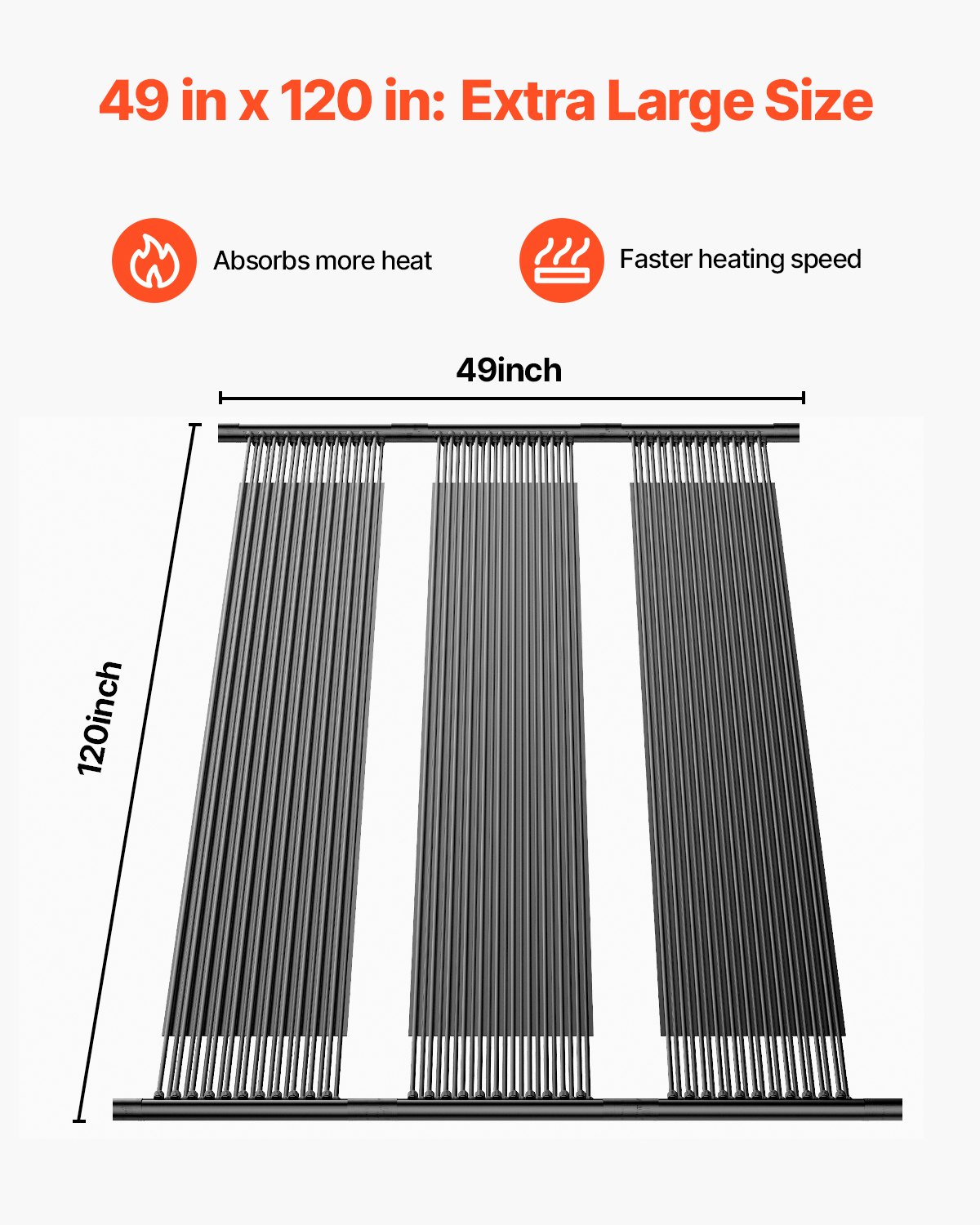 VEVOR Solar Pool Heater, 4 x 10 ft HDPE Pool Heating System - Durable & Weather-Proof, with Complete Accessories, Universal Solar Pool Panel–Raises Water Temperature, for Aboveground & Inground Pool