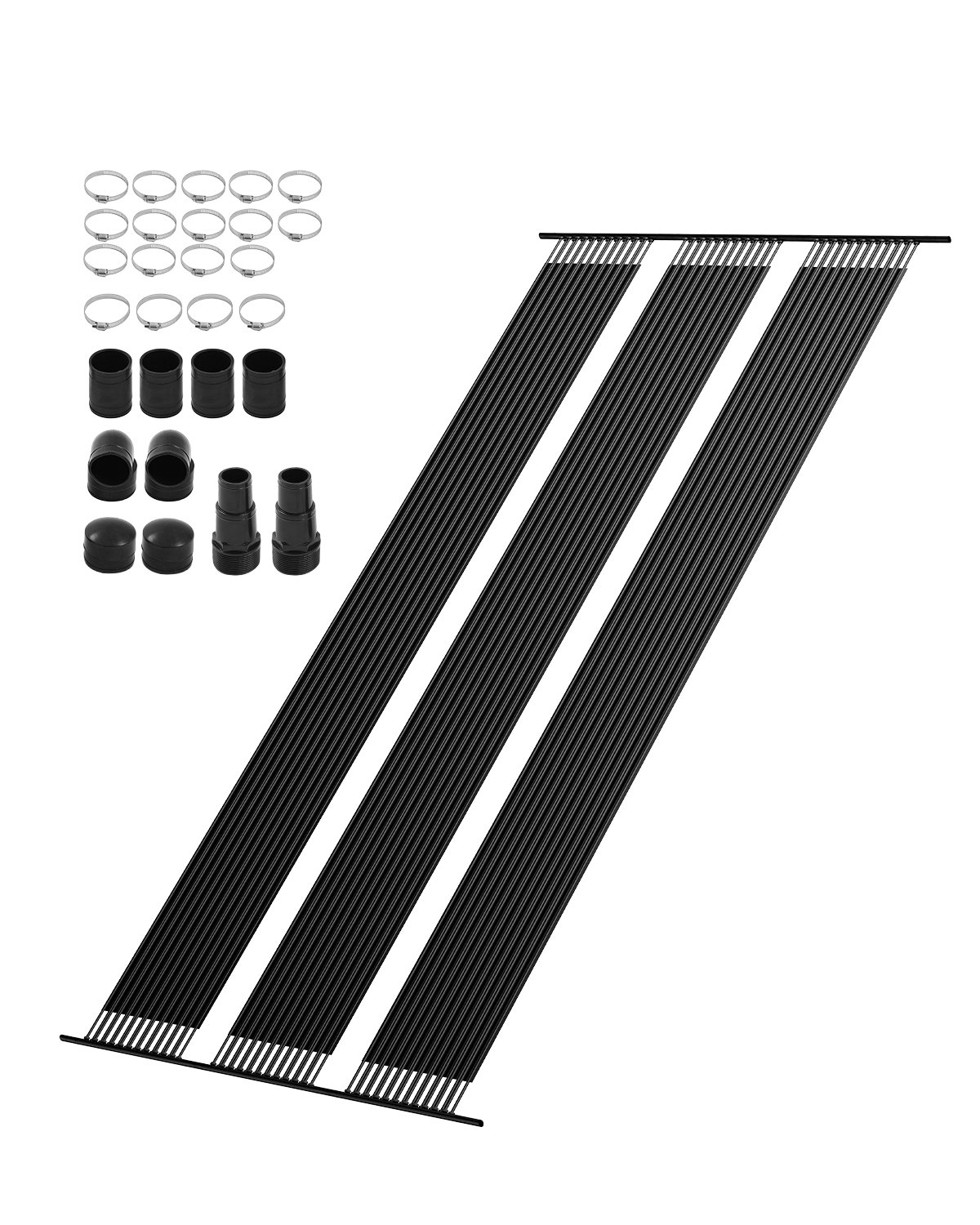 VEVOR Solar Collector Pool Heater, 1235x7340 mm HDPE zwembadverwarmingssysteem, met complete accessoires, zonnepaneel voor zwembaden, verhoogt de watertemperatuur, voor bovengrondse en ingegraven zwembaden