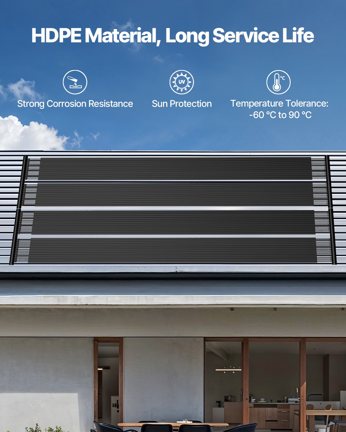 VEVOR Solar Pool Heater, 2,75 x 20 ft HDPE Solar Pool Panel (2 Pack) - Duurzaam en weerbestendig, met complete accessoires, Universeel Solar Pool Panel - Verhoogt de watertemperatuur, voor bovengrondse en ingegraven zwembaden