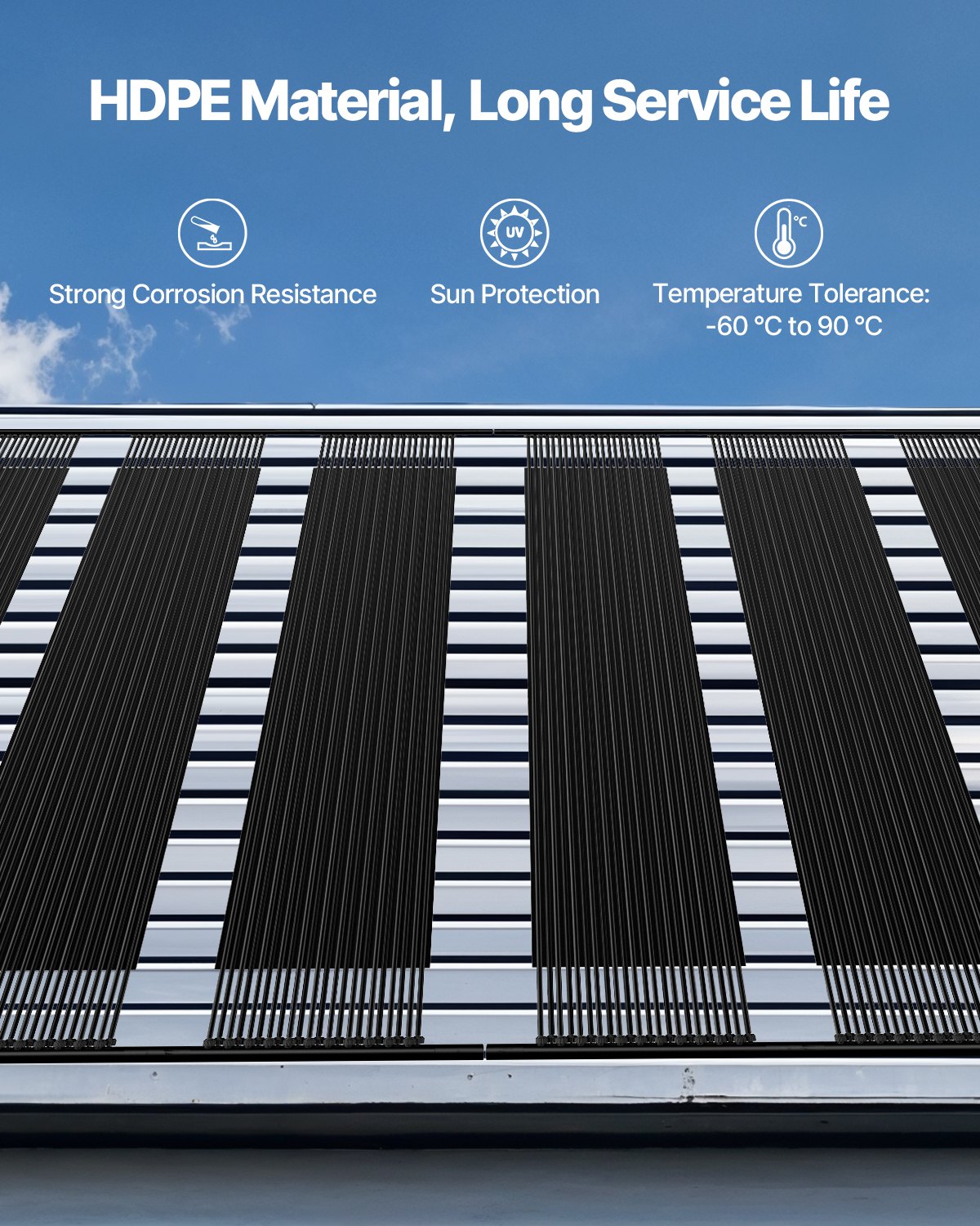 VEVOR Solar Pool Heater, 4 x 10 ft HDPE Solar Pool Panel( 4 Pcs) - Durable & Weather-Proof, with Complete Accessories, Universal Solar Pool Panel–Raises Water Temperature, Aboveground & Inground Pool