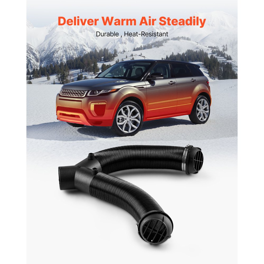 VEVOR Diesel Heater Pipe Warme Lucht Uitlaat Ontluchtingsset met Y-vormige Connector & Luchtkanaalklemmen, Standkachel Luchtkanaal Ontluchtingsset voor 5 kW 8 kW Diesel Heaters Zwart