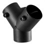 VEVOR Dieselverwarmingsconnector (75 mm) Aansluitaccessoire voor dieselverwarmingskanalen, Y-vormige 3-weg ontluchtingsconnectoren met 2 90° draaibare kleppen, aansluitpoort voor 2/5/8 kW dieselverwarming