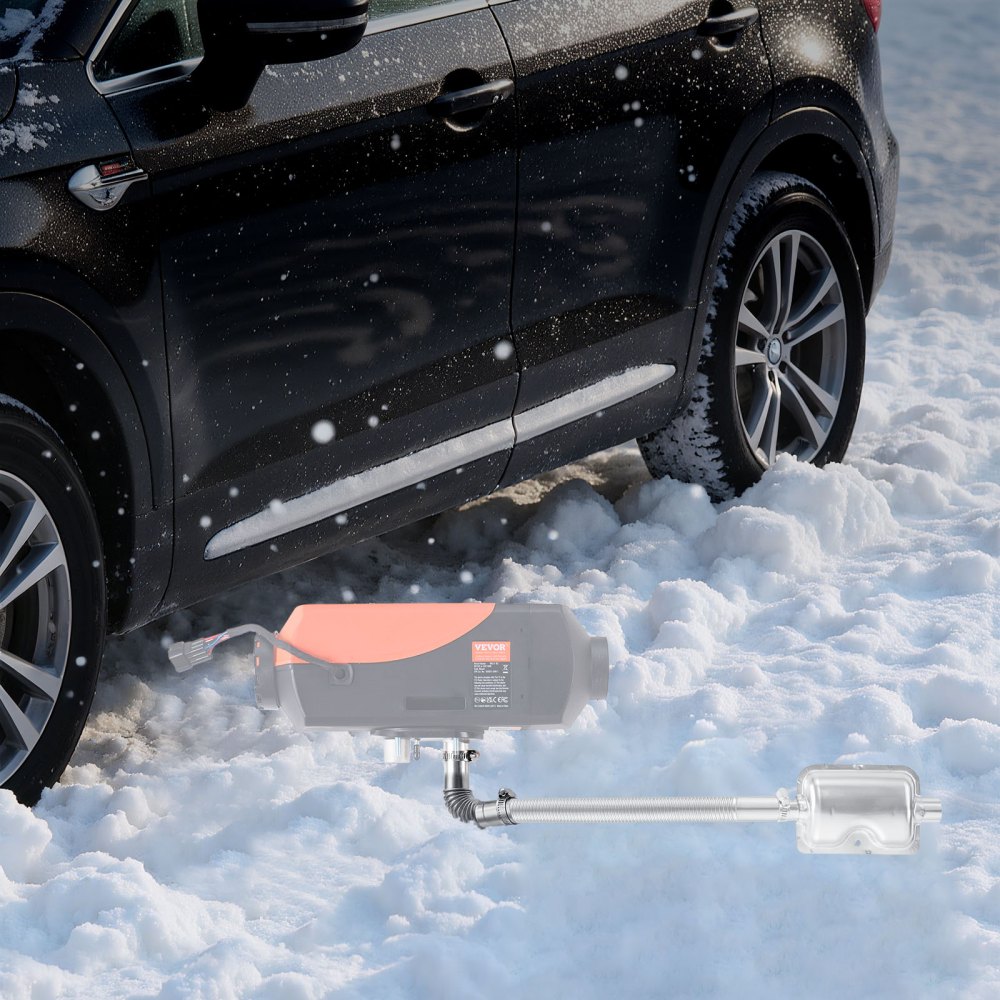 VEVOR Uitlaatpijp Elleboogconnector (1 st.) 25 mm Uitlaatpijp Gasafvoerslang RVS Voorruitkap Parkeerverwarming Autoverwarming Uitlaatpijp met 2 klemmen voor 2 kW / 5 kW / 8 kW Dieselverwarming