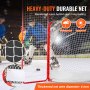 VEVOR Hockeydoel Streethockeynet met achterstop en doelen, Streethockeydoel Hockeynet, 310 x 183 cm Pro Hockey Trainingsdoelenset, Draagbaar Indoor Outdoor Hockeydoel met net, Wit/Rood, Training