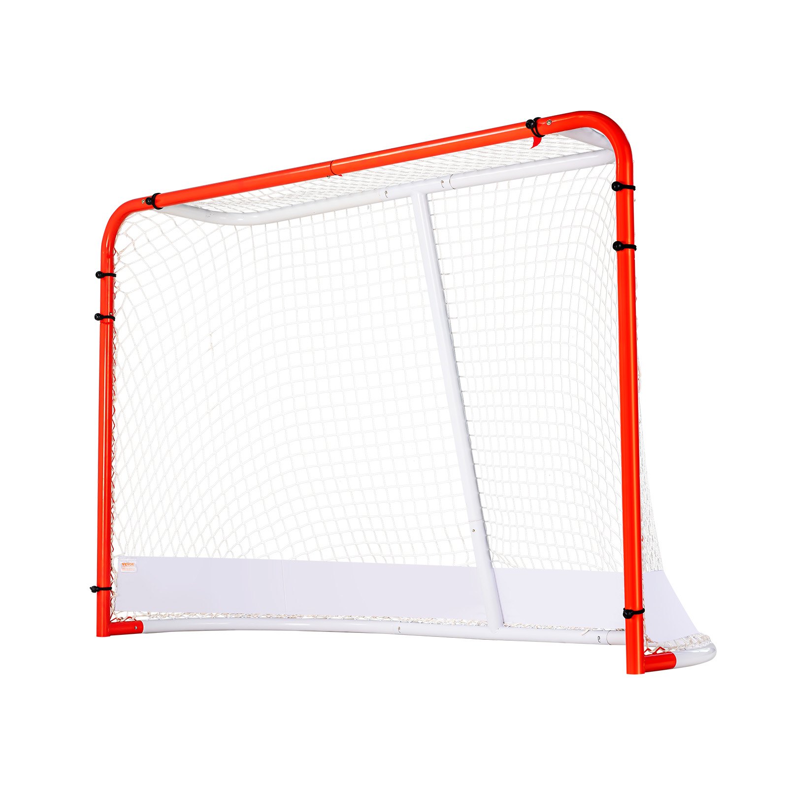 VEVOR Hockeydoel Streethockeynet, Streethockeydoel Hockeynet, 183 x 64 x 122 cm Hockeytrainingsdoelenset, Officieel professioneel indoor/outdoor hockeydoel van stalen buizen met net, wit/rood, training