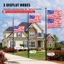 VEVOR 25FT Telescopic Flagpole Kit Heavy Duty Aluminum Flag Pole Black