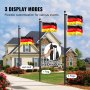 VEVOR 25FT Detachable Flagpole Kit Heavy Duty Aluminum Flag Pole German Black