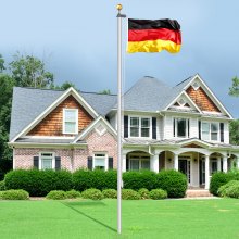 VEVOR 20FT Detachable Flagpole Kit Heavy Duty Aluminum Flag Pole German Silver