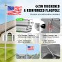 VEVOR 20FT Detachable Flagpole Kit, Heavy Duty Aluminum Alloy Flag Pole Kit in Ground for Outdoor, 3 Display Modes Flagpole with Professional Accessories, Silver