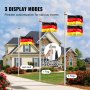 VEVOR 25FT Detachable Flagpole Kit Heavy Duty Aluminum Flag Pole German Silver