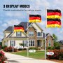 VEVOR 30FT Telescopic Flagpole Kit Heavy Duty Aluminum Flag Pole German Silver