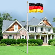 VEVOR 30FT Telescopic Flagpole Kit Heavy Duty Aluminum Flag Pole German Silver