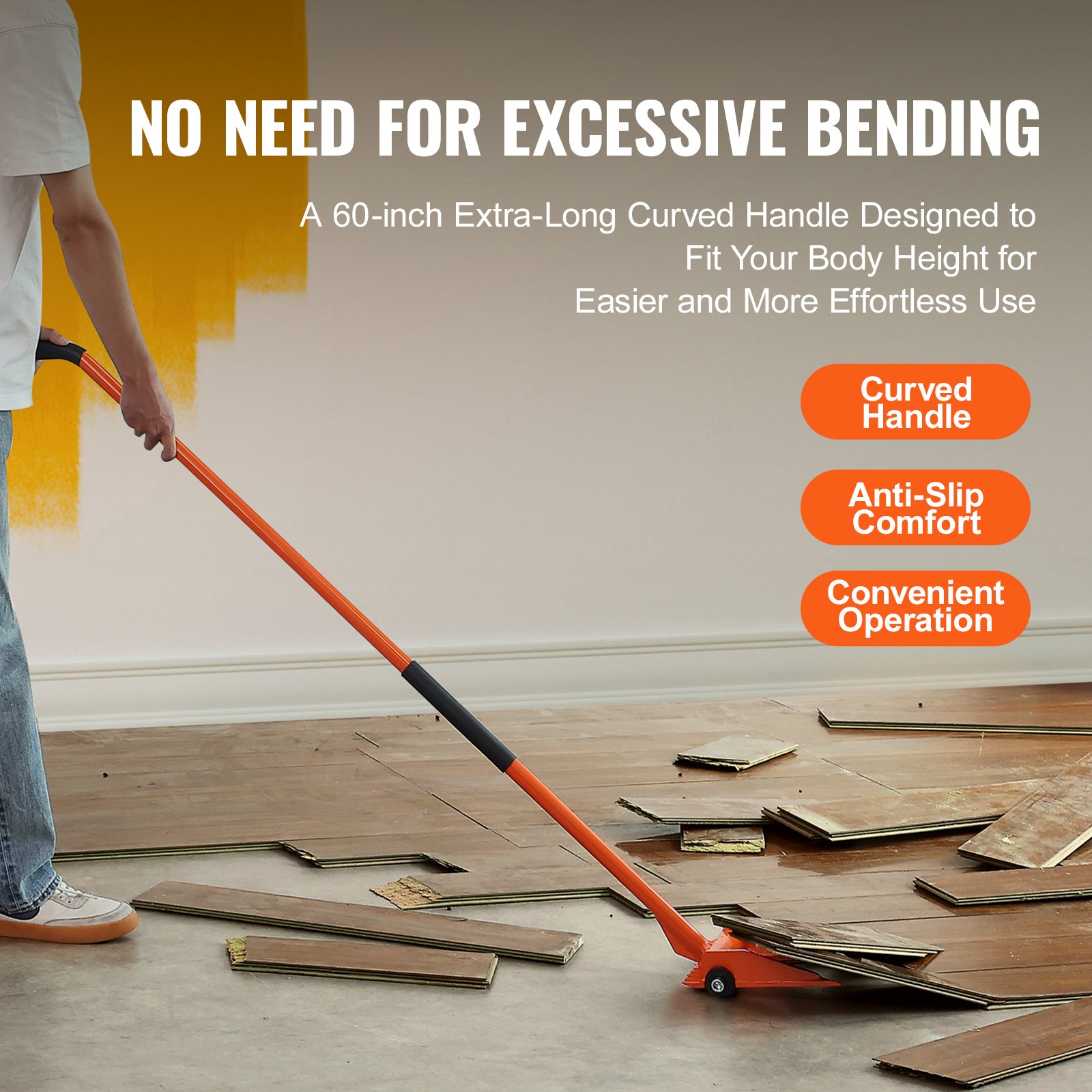 VEVOR Pallet Buster Deck Wrecker Pallet Tool Pry Bar 60-Inch Handle 2000 lbs