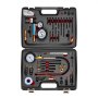 VEVOR drukverliesmeter voor motorcilinders, manometer (0-700 psi), lekmeter (0-100 psi), cilinderdrukmeter met 4 adapters, compressietestkit voor auto's, druktesten en lekmeting