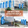 VEVOR Feather Flagpole Set, 2 pakketten Swooper Flagpole 12,7 voet, reclamevlaggenmasten voor buitenreclame, inclusief grondpennen en draagtas (vlag niet inbegrepen)