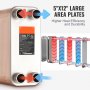 VEVOR plate heat exchanger with 5"x12" plates for efficient heat transfer and durability.