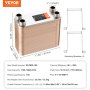 VEVOR warmtewisselaar, 127 x 305 mm 100 platen gesoldeerde platenwarmtewisselaar, koper/316L roestvrij staal water-water warmtewisselaar voor vloerverwarming, warmwaterbereiding, sneeuwsmelten, bierkoeling