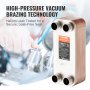 VEVOR heat exchanger showcasing high-pressure vacuum brazing technology for secure, leak-free seal.