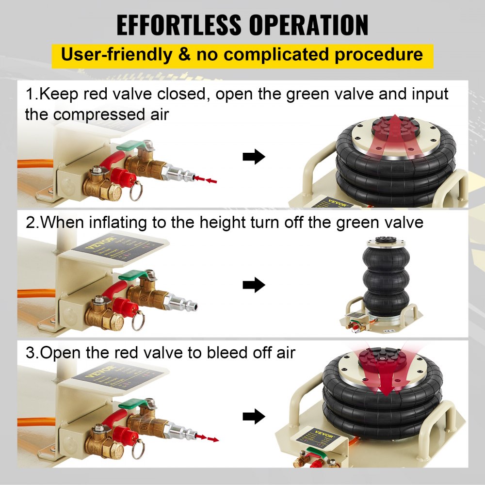 VEVOR Pneumatische Autokrik Lucht Krik Luchtkrik 6600lbs Heavy Duty Hefhoogte tot 16,5 inch