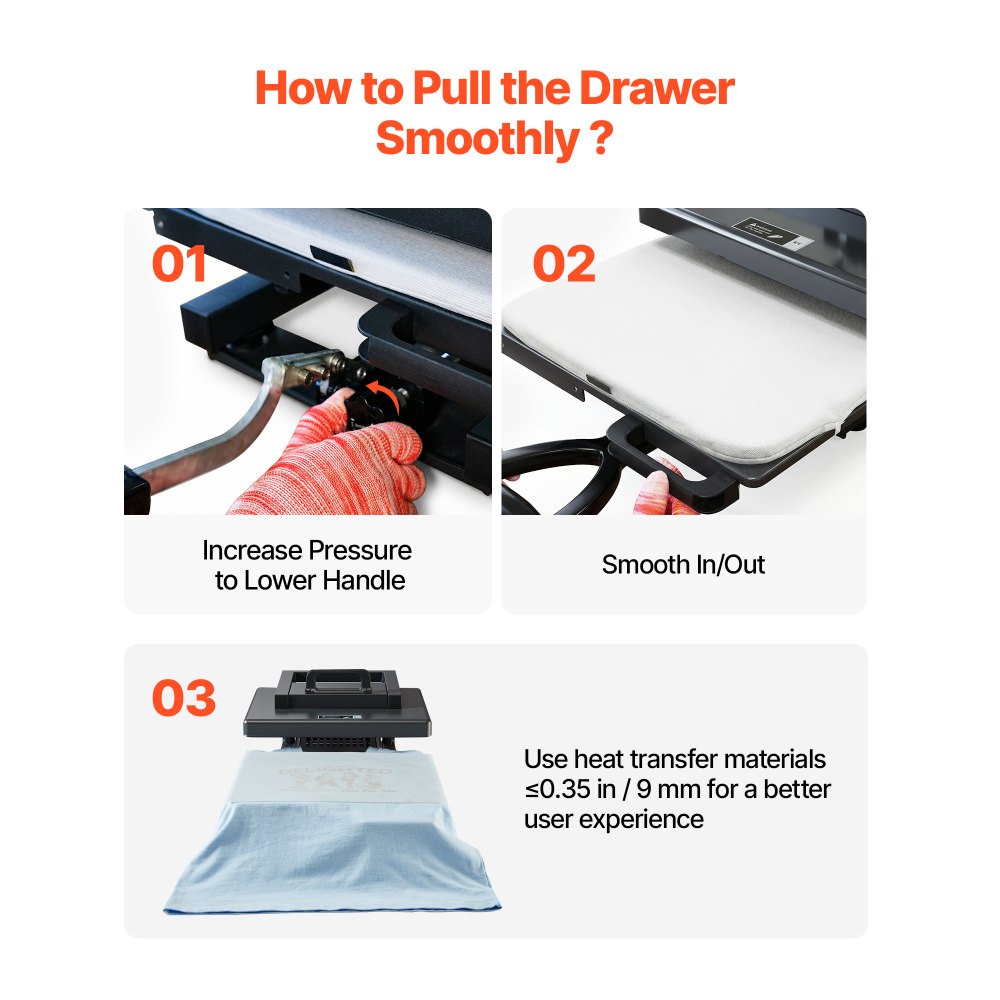 VEVOR Transferpers 38 x 38 cm 5 in 1 Multifunctioneel, Snelle en gelijkmatige verwarming, Hot Press Machine Sublimatiepers Hittepers voor T-shirts/mokken/bekers/petten/borden, Zwart