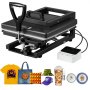 VEVOR Hybrid Heat Press, 380 x 380 mm, 5-in-1 Multifunction, Heat Up Fast and Even, All-New Patented Design, Easy to Control, Sublimation Press Machine for T-shirts/Mugs/Tumblers/Caps/Plates, Black