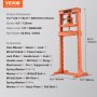 VEVOR Hydraulic, 12 Ton H-Frame Floor, Stamping Plates, Adjustable Working Table Height for Bending or Straightening Metal, Garages, or Homes Shop Press, Orange