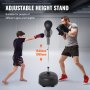 VEVOR bokszak, 154 cm hoog, reflexbokszak voor tieners en volwassenen, in hoogte verstelbare bokszakkenset met bokshandschoenen en standaard, speedbag voor training, boksuitrusting, stressverlichting en fitness