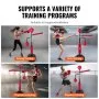 VEVOR Boxing Speed ​​Trainer, bokszak met standaard, reflexbokszak voor tieners en volwassenen, in hoogte verstelbare vrijstaande bokszakset met handschoenen, workout speedbag voor training rood
