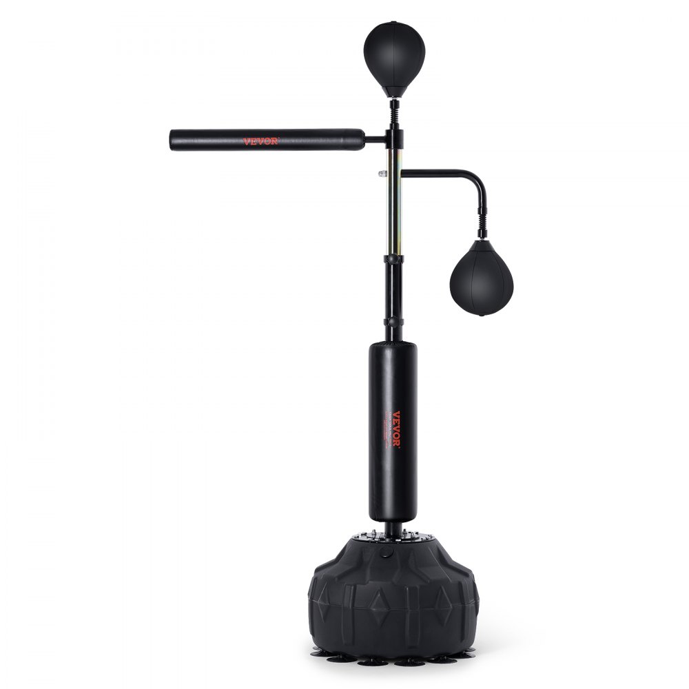 VEVOR boxing speed trainer with dual-end punching balls and adjustable height stand.