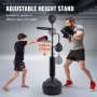 adjustable height stand VEVOR boxing speed trainer for different ages and heights, 1580mm to 2100mm.