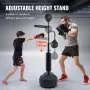 VEVOR Bokssnelheidstrainer, bokszak met standaard, reflexbokszak voor tieners en volwassenen, in hoogte verstelbare bokszakkenset met handschoenen, workout-snelheidstas voor training Zwart