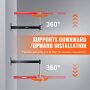 VEVOR Wall Mount Boxing Reflex Bar, Boxing Speed ​​Trainer Boxing Spinning Bar met handschoenen, Wandmontage trainingsapparatuur voor bokstraining, kickboksen, MMA, stressverlichting en fitness Zwart en rood