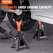 VEVOR Jack Stands, 3 Ton (6,000 lbs) Capacity Car Jack Stands Double Locking, 10.8-16.3 inch Adjustable Height, for lifting SUV, Pickup Truck, Car and UTV/ATV, Red, 1 Pair