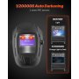 VEVOR Welding Helmet Auto Darkening, 93 x 43 mm True Color Welding Hood, Solar Powered Welder Mask 2 Arc Sensors, Shade 4/9-13 for TIG MIG ARC Weld Grinding - CRIUS Series (Matte Black)