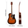 VEVOR Elektrische akoestische gitaar Cutaway Beginner 1041,4 mm (41 inch) Volwassen Sunburst