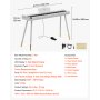 VEVOR Digitale Piano met 88 semi-gewogen toetsen van standaardformaat, wit, geschikt voor beginners, 600 geluiden, 600 ritmes, USB, MIDI, audio-uitgang, hoofdtelefoonaansluiting, sustainpedaal en hifi-luidsprekers.