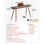 VEVOR Digitale Piano met 88 semi-gewogen toetsen van standaardformaat, bruin, voor beginners, 600 geluiden, 600 ritmes, USB, MIDI, audio-uitgang, hoofdtelefoonaansluiting, sustainpedaal en hifi-luidsprekers.