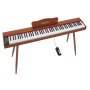 VEVOR Digital Piano 88 Keys Semi Weighted Full Size Keyboard Stand Brown, for Beginners, 600 Tones, 600 Rhythms, Electric Piano, with Sustain Pedal, Speaker, Headphone Jack, USB/MIDI, Power Adapter