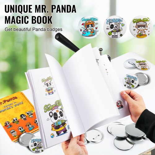 Button Machine Button Maker Machine 25/32/58mm, Badge Punch Pers, Button Pers, DIY Badge Persmachine Button Badge Maker voor Gepersonaliseerde Badges inclusief Magic Book | NL