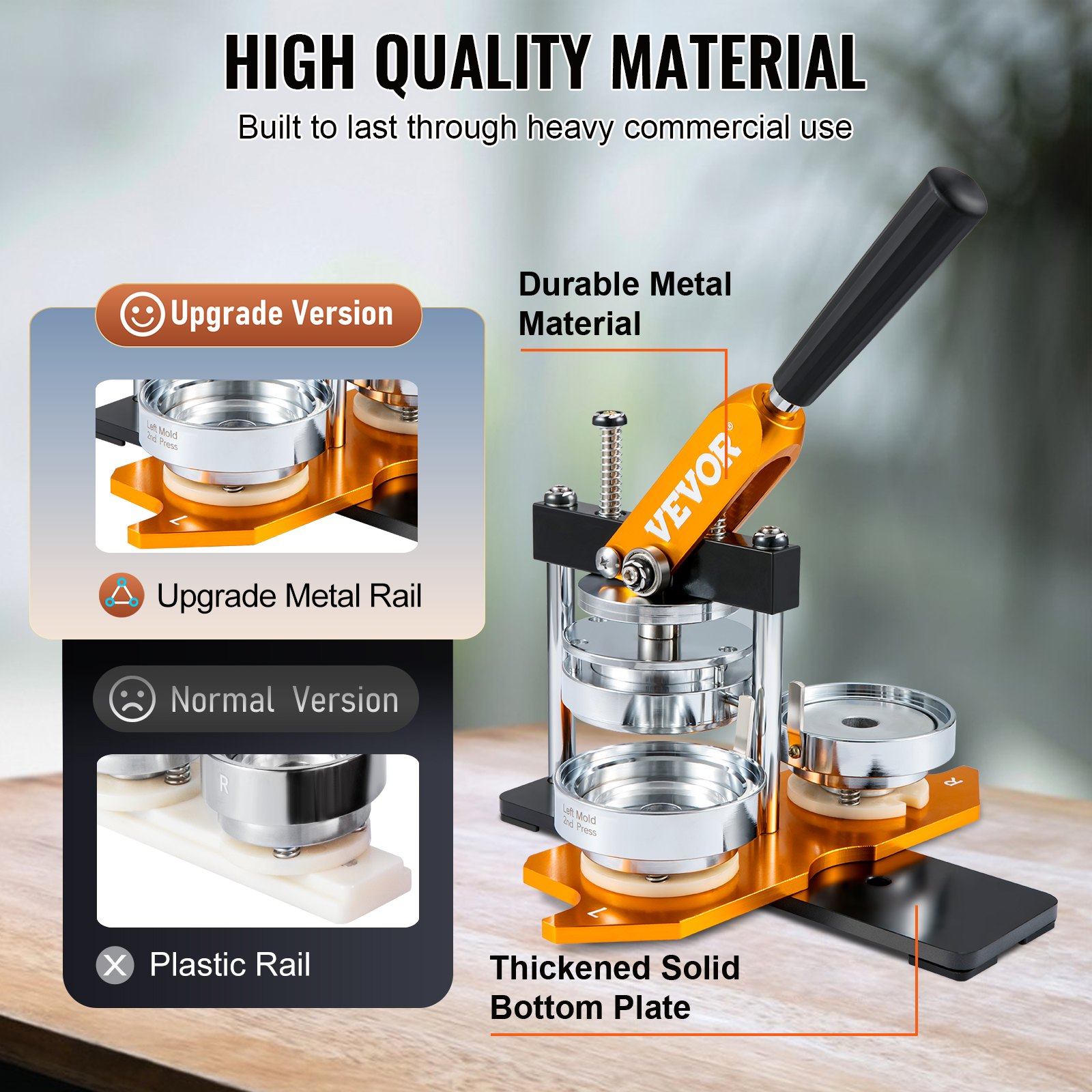 VEVOR Button Maker 75 mm (3 inch) Badge Punch Press Kit, DIY Cadeaus voor Kinderen Button Making Machine, Button Badge Making met 100 Button Onderdelen & Cirkelsnijder & Spell Book
