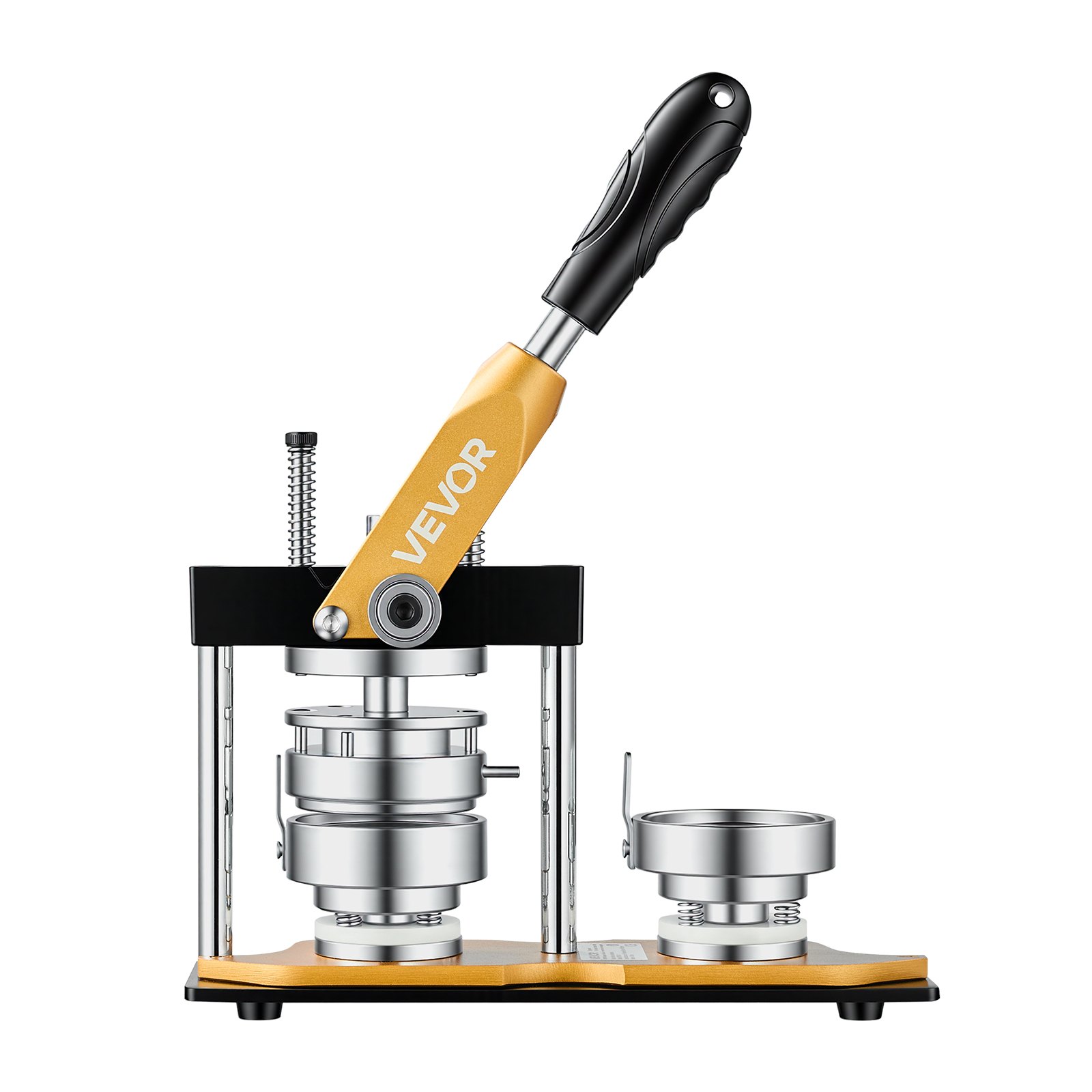 VEVOR knopenmachine 58 mm knopenmaker, badge-maker, knopenpers, met 100 blanco knopen, cirkelsnijder en handleiding, ergonomische handgreep voor het zelf maken van badges, speldjes en sleutelhangers.