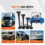 VEVOR Train Horns Kit, 4 Trumpet Air Horn Kit, 150dB Train Horns for Pickup Trucks, 12V 120 psi Air Compressor 1.6 Gal/6 L Tank with Gauge for Any 12V Vehicle Car Truck Train Van Boat