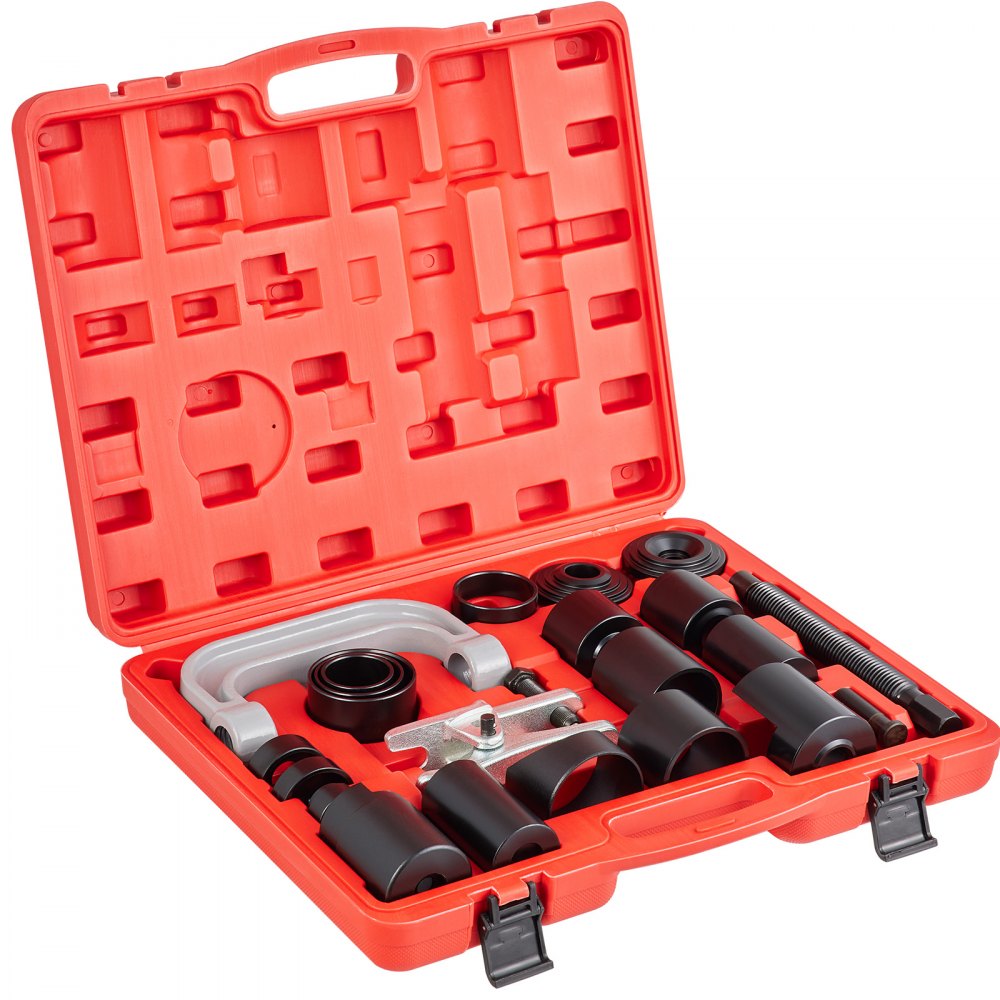 VEVOR 24 PCS Ball Joint Press Kit, U Joint Removal Tool Kit 4WD Adapters, Works on Most 2WD and 4WD Cars & Light Trucks, 45# Steel Brake Anchor Pins Press and Removal Tools with Case