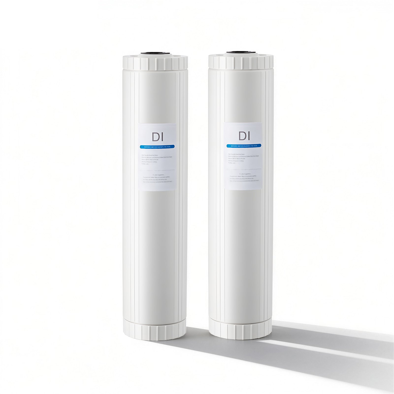 VEVOR 2x Deïoniseerd watersysteem voor autowasinstallaties, vervangingsfilters, dubbele 4L gemengde DI-harsfilterpatronen voor deïoniseerde autowasinstallaties, DI-hars navulverpakking 51 cm voor deïoniseerde watersystemen