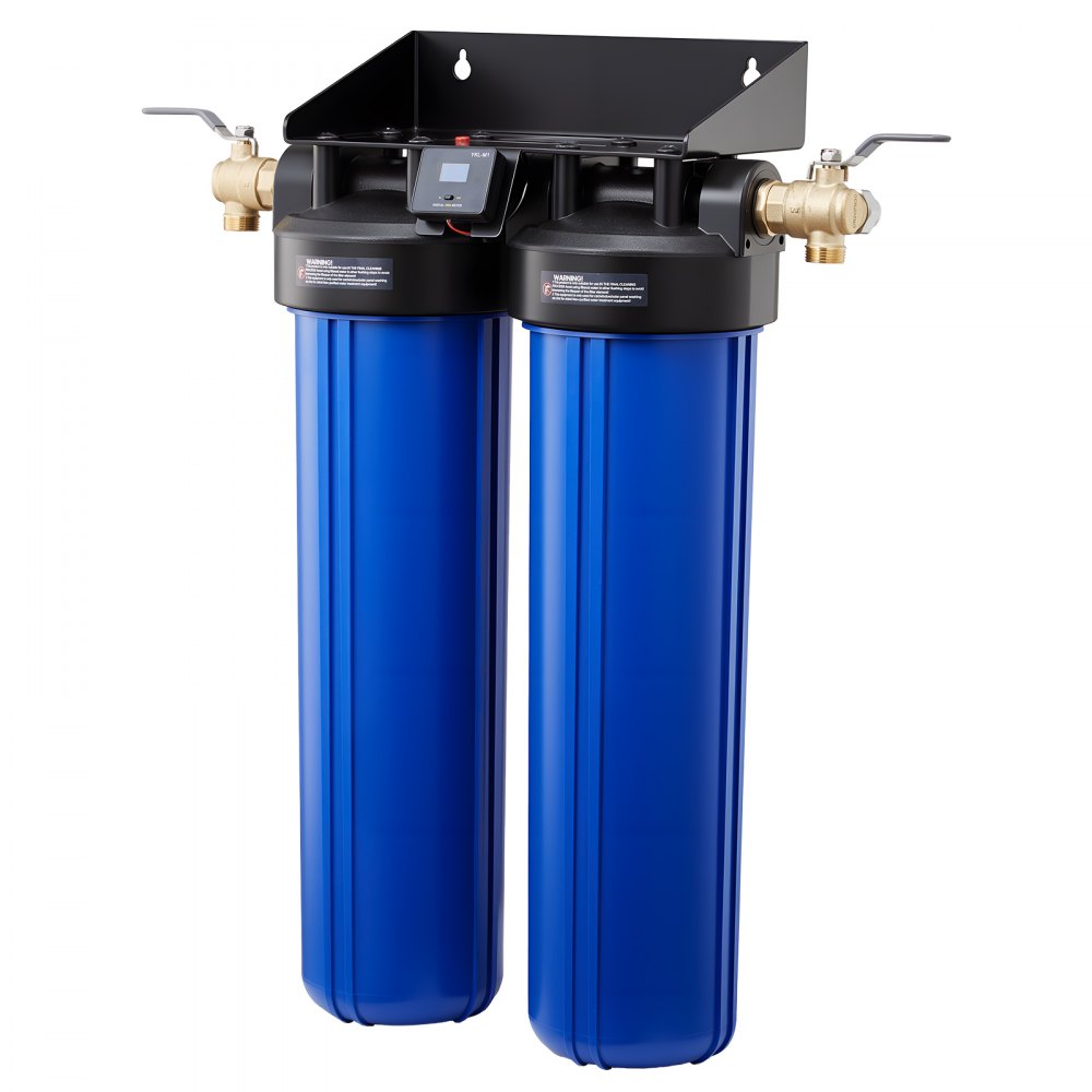 VEVOR Deïoniseerd Watersysteem voor Autowasstraat 1250 L, Deïoniseerd Autowasstraatsysteem met Dubbele 4L Gemengde DI-harsfilterpatronen, Deïoniseerd Watersysteem met Bypassklep voor Auto, Motorfiets, Boot