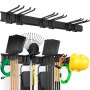 VEVOR Garage Tool Organizer, maximaal draagvermogen van 800 lbs, wandgemonteerde tuinopslagrekorganisatie, zwaar uitgevoerd met 6 verstelbare haken en 3 rails, f<s:1> r tuingereedschap