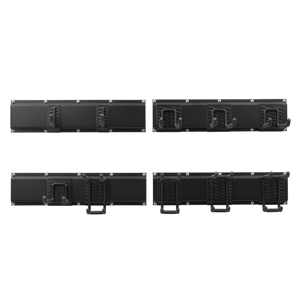 VEVOR Gereedschapshouder voor wandmontage, 1676,4 mm, draagvermogen 363 kg, voor wandmontage, koolstofstaal, 4 rails en 10 haken, inclusief schroeven en pluggen, gereedschapsorganizer voor garage, kelder en tuin.
